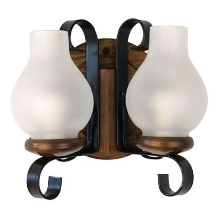 Brilagi - Wall light ROATA APLICA 2xE14/40W/230V beech/walnut