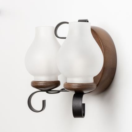 Brilagi - Wall light ROATA APLICA 2xE14/40W/230V beech/walnut