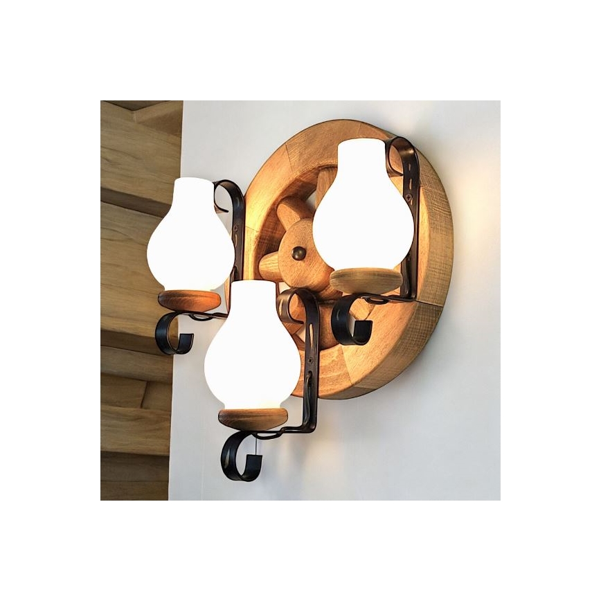 Brilagi - Wall light ROATA APLICA 3xE14/40W/230V beech