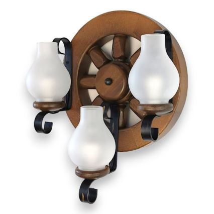 Brilagi - Wall light ROATA APLICA 3xE14/40W/230V beech/walnut