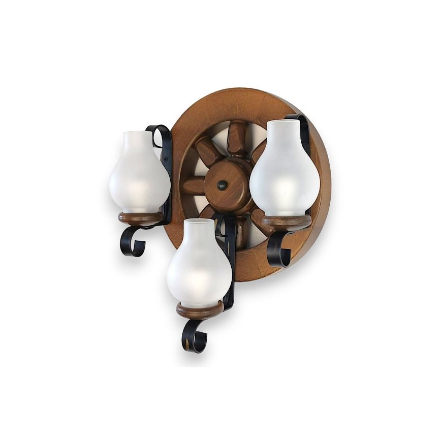Brilagi - Wall light ROATA APLICA 3xE14/40W/230V beech/walnut
