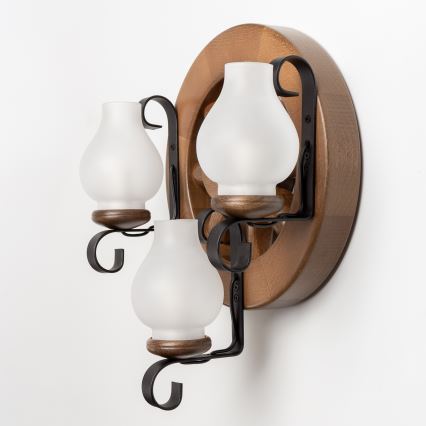 Brilagi - Wall light ROATA APLICA 3xE14/40W/230V beech/walnut