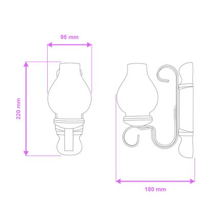 Brilagi - Wall light RUSTIC 1xE14/40W/230V beech