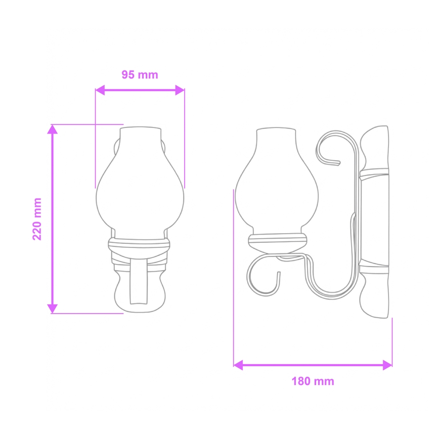 Brilagi - Wall light RUSTIC 1xE14/40W/230V beech/walnut