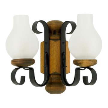 Brilagi - Wall light RUSTIC 2xE14/40W/230V beech/walnut