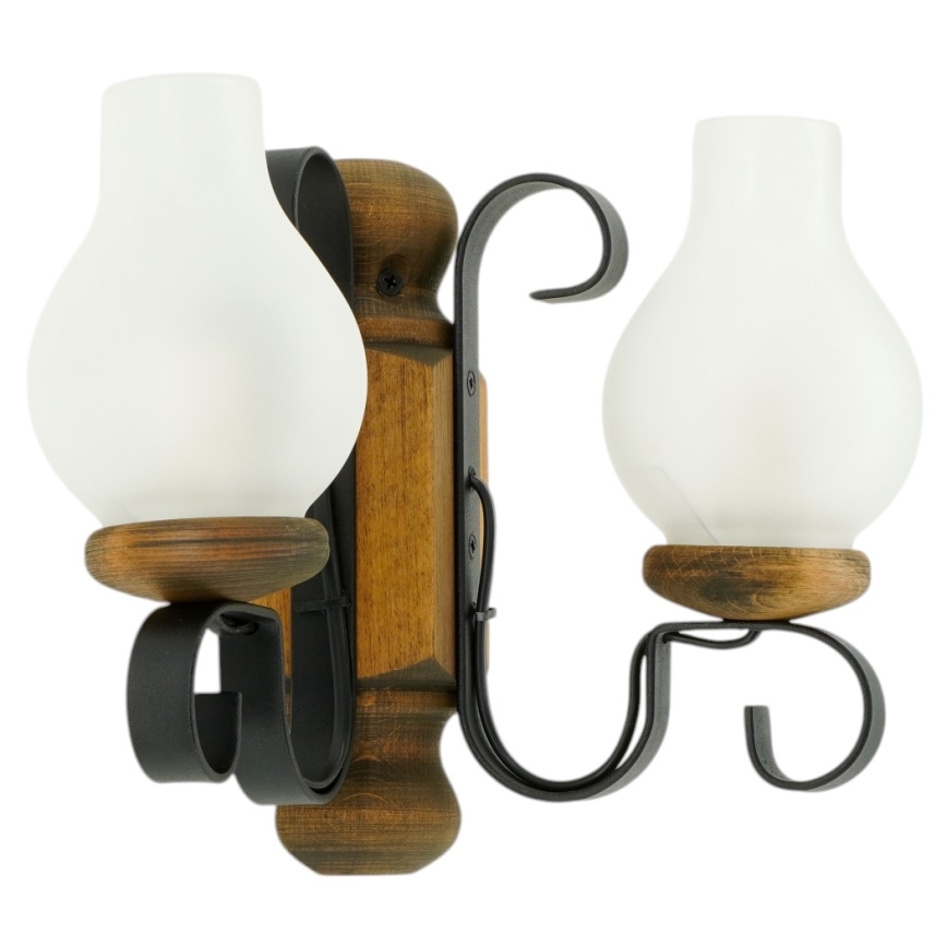 Brilagi - Wall light RUSTIC 2xE14/40W/230V beech/walnut
