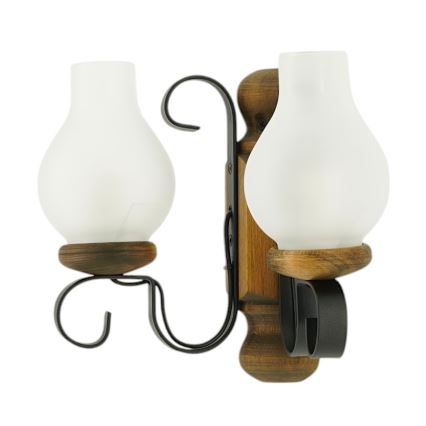 Brilagi - Wall light RUSTIC 2xE14/40W/230V beech/walnut