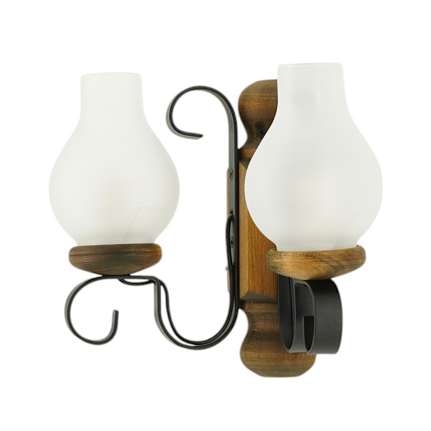 Brilagi - Wall light RUSTIC 2xE14/40W/230V beech/walnut