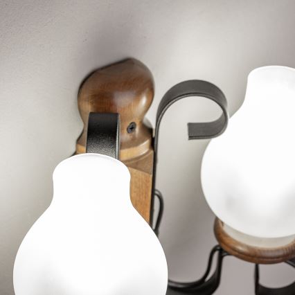 Brilagi - Wall light RUSTIC 2xE14/40W/230V beech/walnut