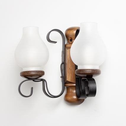 Brilagi - Wall light RUSTIC 2xE14/40W/230V beech/walnut