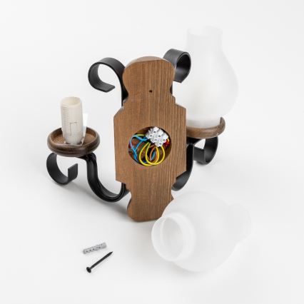 Brilagi - Wall light RUSTIC 2xE14/40W/230V beech/walnut
