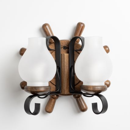 Brilagi - Wall light TIMONA 2xE14/40W/230V beech/walnut