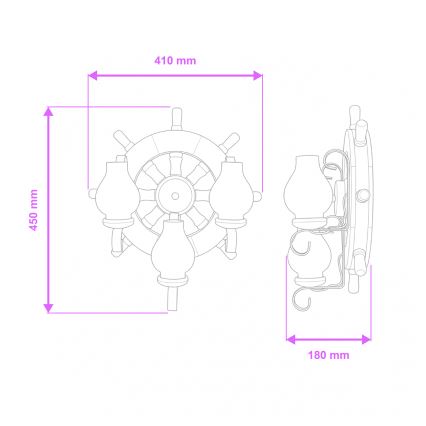 Brilagi - Wall light TIMONA 3xE14/40W/230V beech