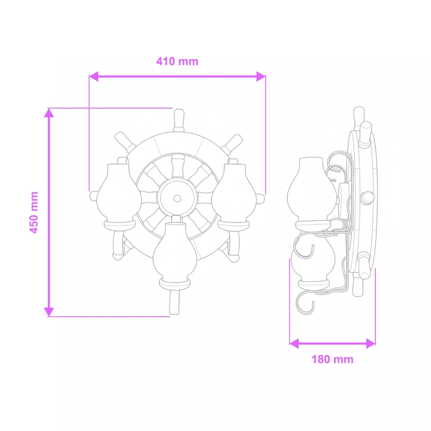 Brilagi - Wall light TIMONA 3xE14/40W/230V beech