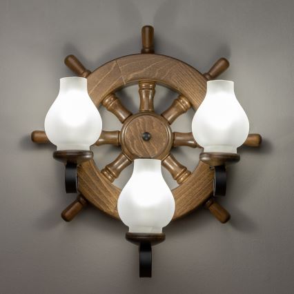 Brilagi - Wall light TIMONA 3xE14/40W/230V beech/walnut