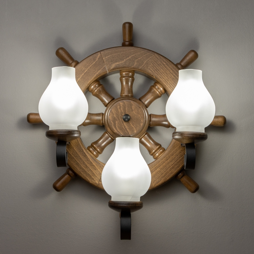 Brilagi - Wall light TIMONA 3xE14/40W/230V beech/walnut