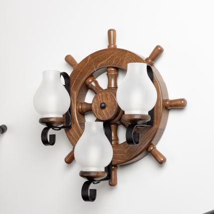 Brilagi - Wall light TIMONA 3xE14/40W/230V beech/walnut