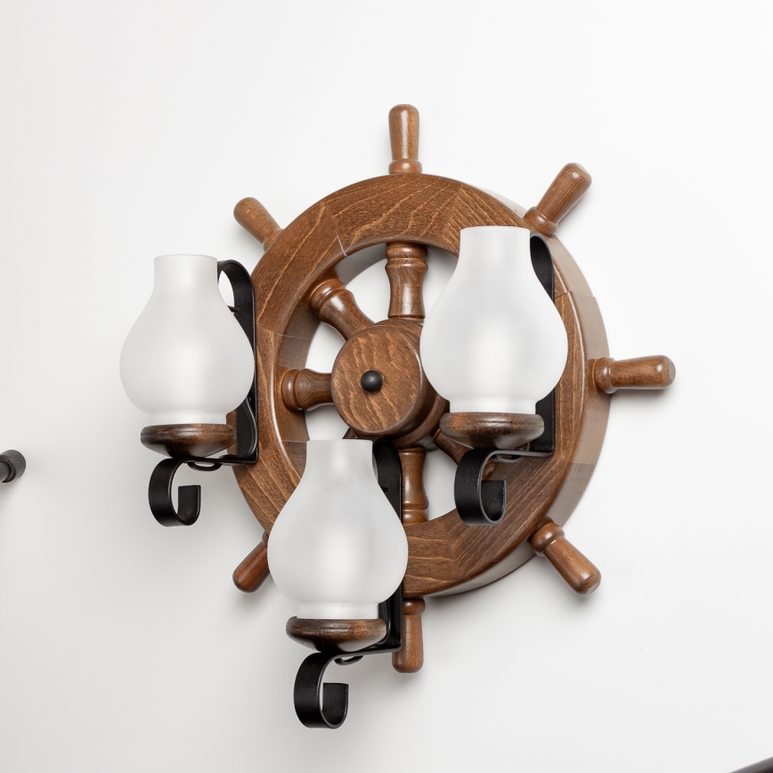 Brilagi - Wall light TIMONA 3xE14/40W/230V beech/walnut