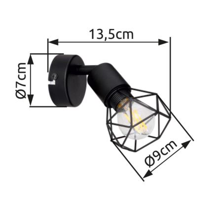 Brilagi - Wall-mounted spotlight CAGE 1xE14/40W/230V