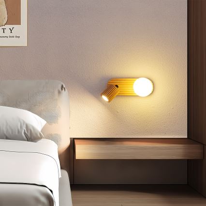 Brilagi - Wall-mounted spotlight MODERN WOOD 1xG9/5W/230V + 1xGU10/8W wood