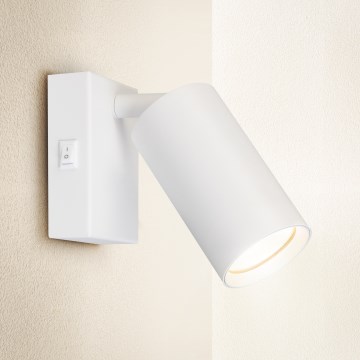 BRILAGI - Wall-mounted spotlight with switch SELE 1xGU10/30W/230V white
