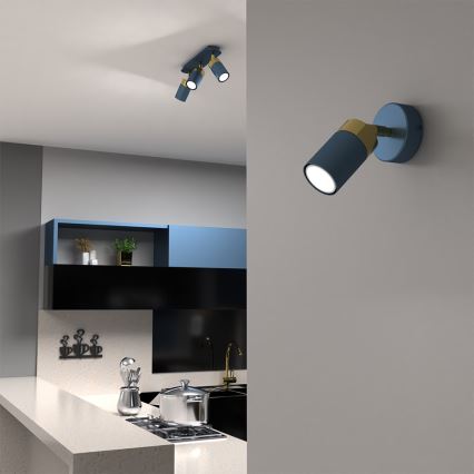 Brilagi - Wall spotlight POKER 1xGU10/25W/230V blue/gold