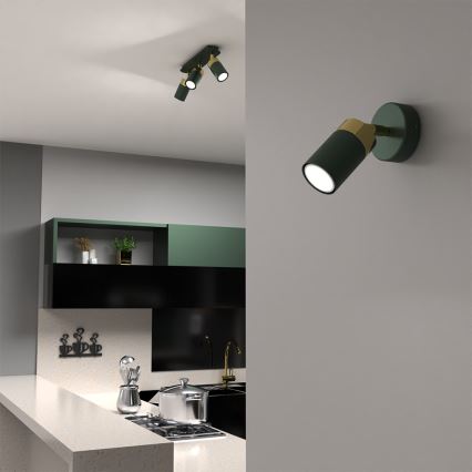 Brilagi - Wall spotlight POKER 1xGU10/25W/230V green/gold