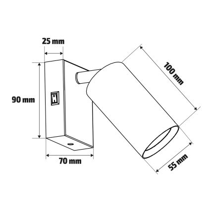 Brilagi - Wall spotlight SELE 1xGU10/30W/230V black
