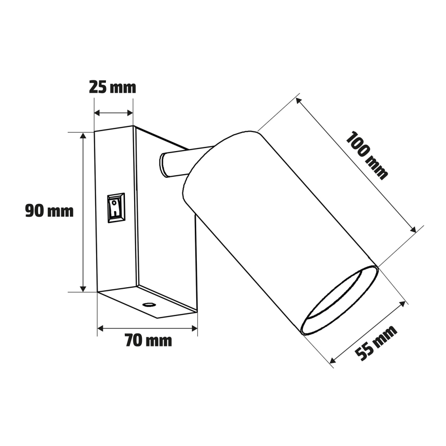 Brilagi - Wall spotlight SELE 1xGU10/30W/230V black