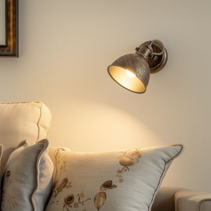Brilagi - Wall spotlight TECHNO 1xE27/60W/230V bronze/patina