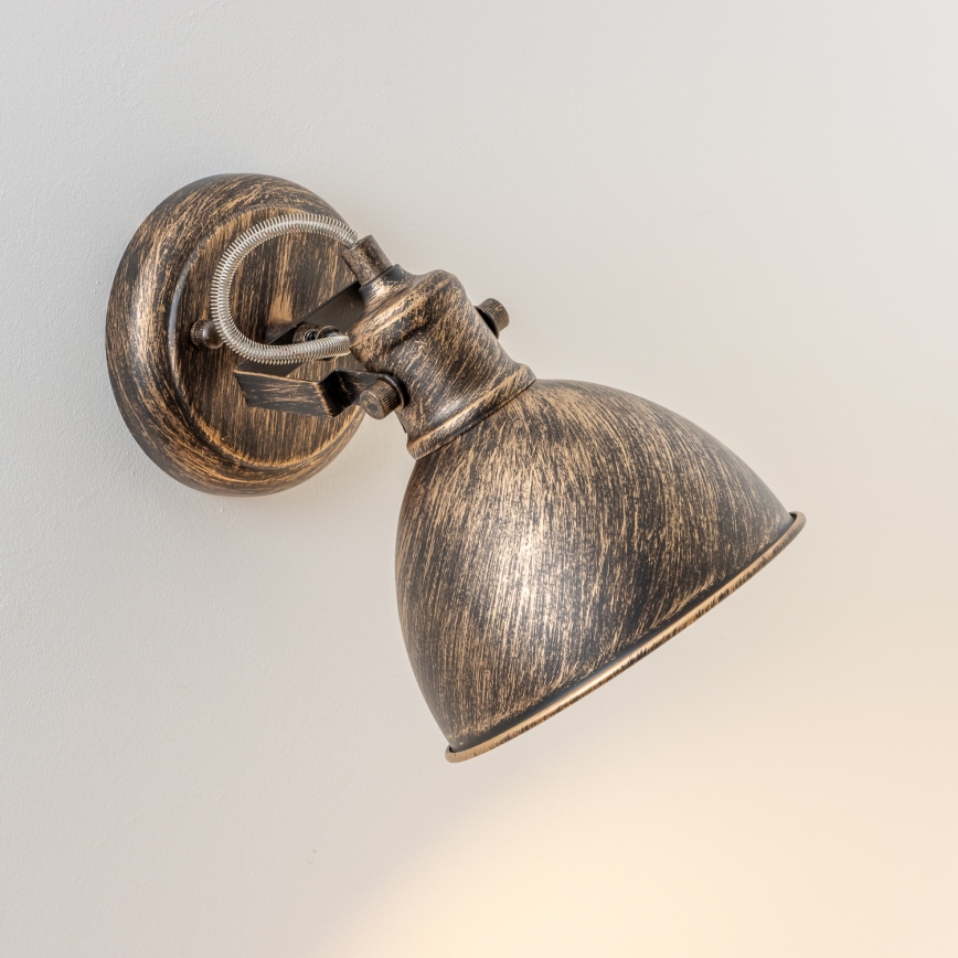 Brilagi - Wall spotlight TECHNO 1xE27/60W/230V bronze/patina