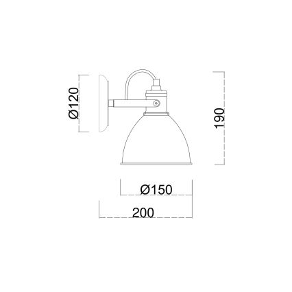 Brilagi - Wall spotlight TECHNO 1xE27/60W/230V creamy/patina
