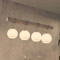 BRILAGI - WOOD GLASS cable pendant 4xE27/60W/230V pine/gray/white