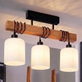 BRILAGI - WOOD GLASS flush-mount chandelier 3xE27/60W/230V pine/black/white