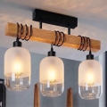 BRILAGI - WOOD GLASS Flush-Mounted Ceiling Light 3xE27/60W/230V pine/black/white