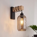 BRILAGI - WOOD GLASS Wall Lamp 1xE27/60W/230V Pine/Black/Smoked Brown