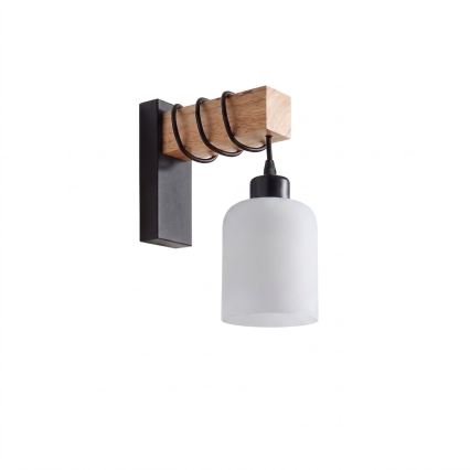 BRILAGI - WOOD GLASS Wall Lamp 1xE27/60W/230V pine/black/white