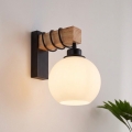 BRILAGI - WOOD GLASS Wall Light 1xE27/60W/230V Pine/Black/White