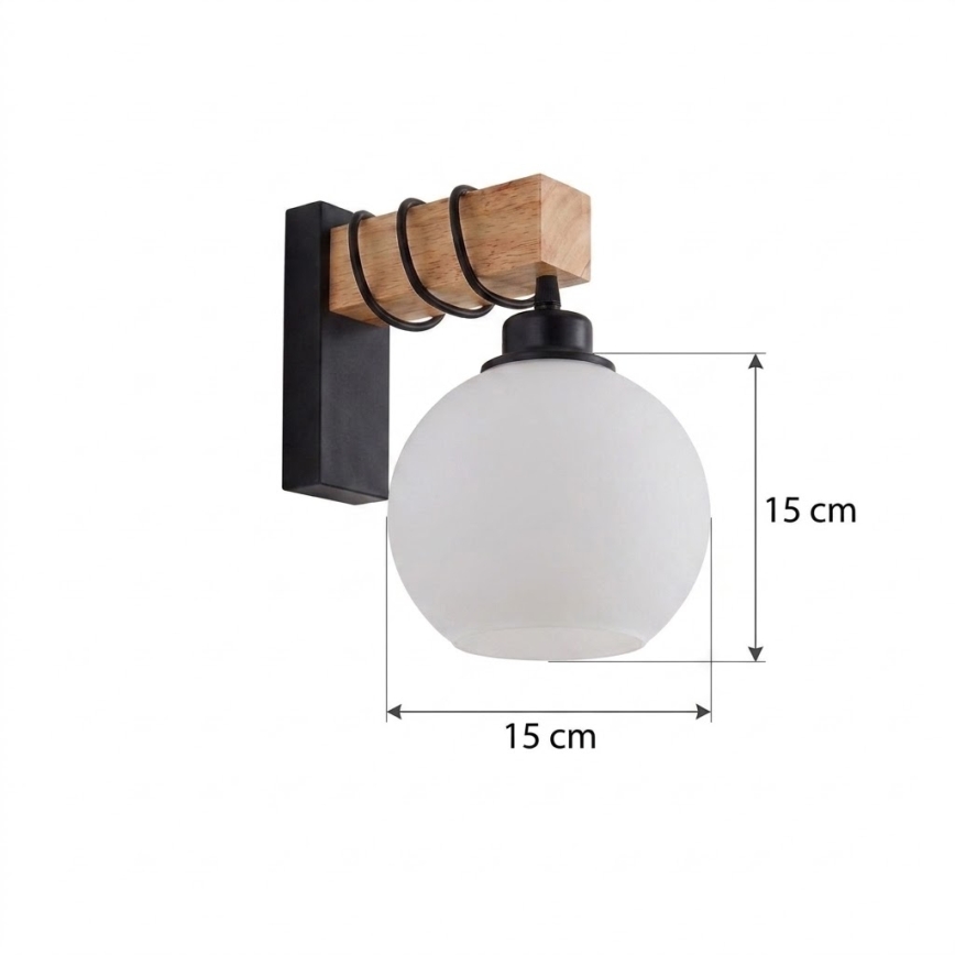 BRILAGI - WOOD GLASS Wall Light 1xE27/60W/230V Pine/Black/White