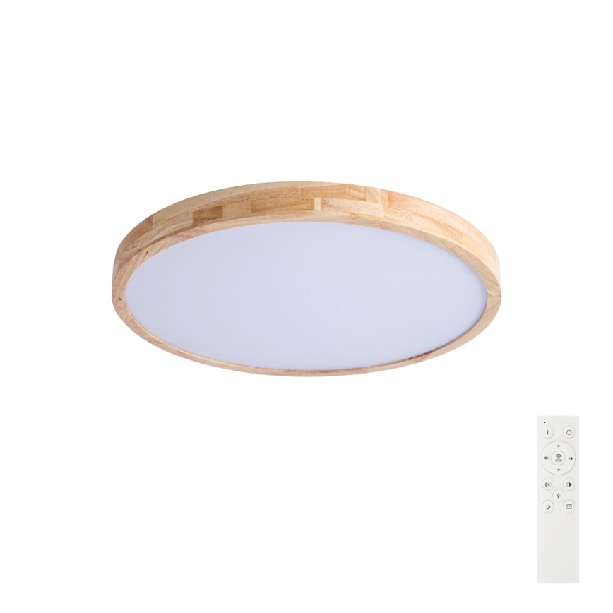 BRILAGI - LED Dimmable Ceiling Light WOODLINE LED/72W/230V 3000-6000K Oak Ø 60 cm + Remote Control