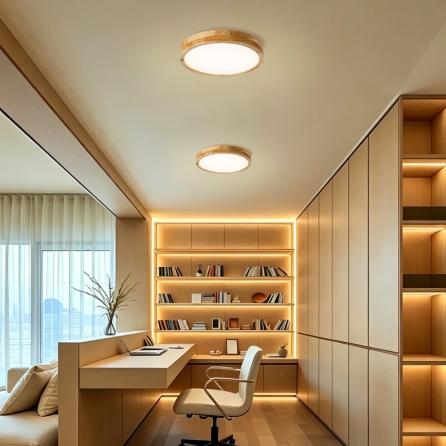 BRILAGI - WOODLINE LED Ceiling Light LED/24W/230V 3000/4000/6000K Oak, Ø 30 cm