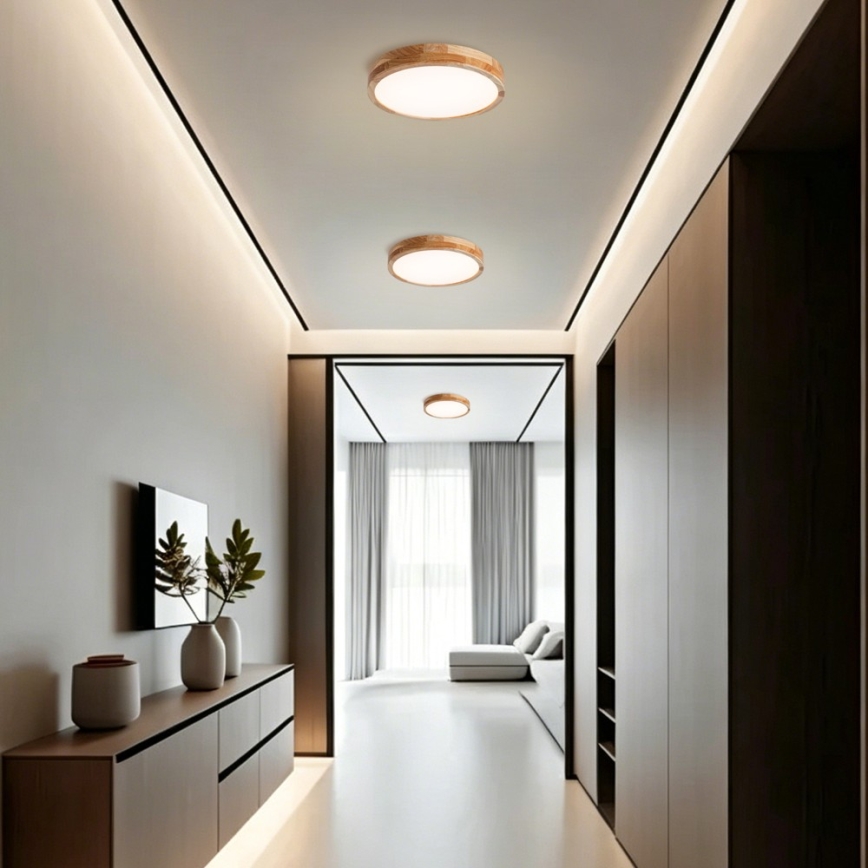 BRILAGI - WOODLINE LED Ceiling Light LED/24W/230V 3000/4000/6000K Oak, Ø 30 cm