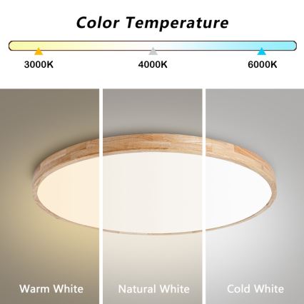 BRILAGI - WOODLINE LED dimmable ceiling light LED/100W/230V 3000-6000K oak diam. 80 cm + remote control