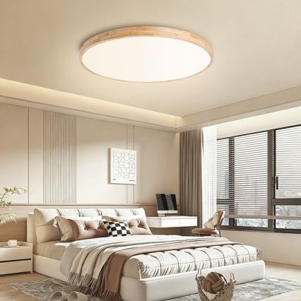 BRILAGI - WOODLINE LED dimmable ceiling light LED/100W/230V 3000-6000K oak diam. 80 cm + remote control