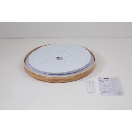 Brilagi - WOODROUND LED Dimmable Ceiling Light LED/40W/230V 3000-6000K dia. 60 cm Wood CRI 90 + Remote Control