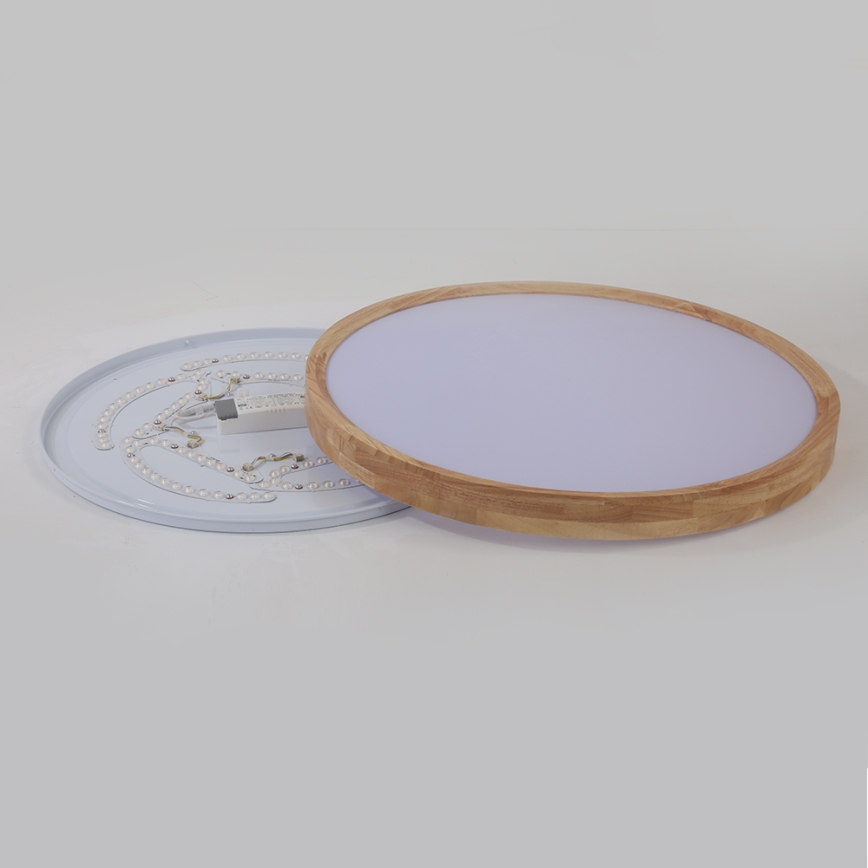 Brilagi - WOODROUND LED Ceiling Light, 40W, 230V, 3000/4000/6000K, Ø 60 cm, Wood, CRI 90