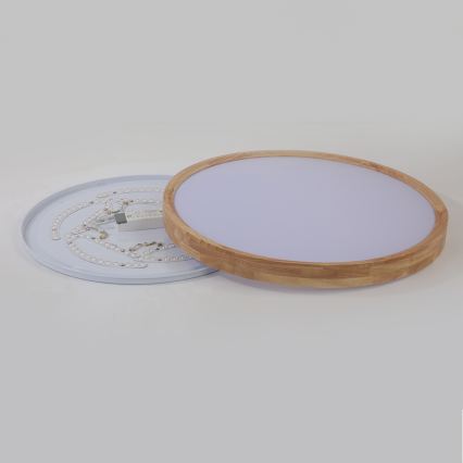 Brilagi - WOODROUND LED Ceiling Light LED/40W/230V 3000/4000/6000K Ø60 cm Wood CRI 90