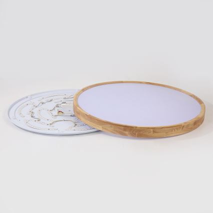 Brilagi - WOODROUND LED Ceiling Light LED/70W/230V 3000/4000/6000K Ø 80 cm Wood CRI 90