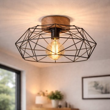 Brilagi - WOODY BASKET Ceiling light 1xE27/60W/230V Ø 40 cm Oak