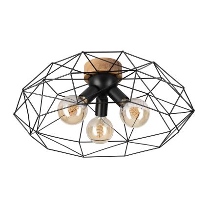 Brilagi - WOODY BASKET Ceiling Light 3xE27/60W/230V Ø 60 cm Oak